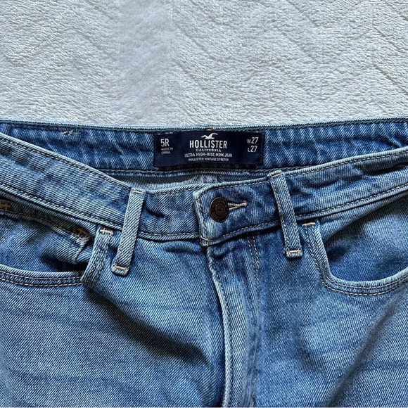 Hollister Ultra High Rise Vintage Mom Jeans Two Tone Blue Size 5 - Picture 4 of 7